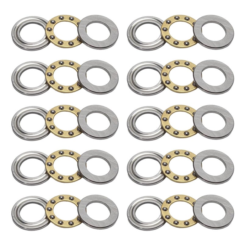 STYUI (10Pcs) F10-17M Miniature Thrust Ball Bearings 10mm x 17mm x 5mm Miniature Plane Thrust Bearings Chrome Steel One Way - Image 1